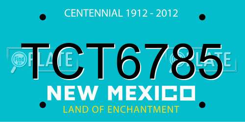 TCT6785 New Mexico License Plate