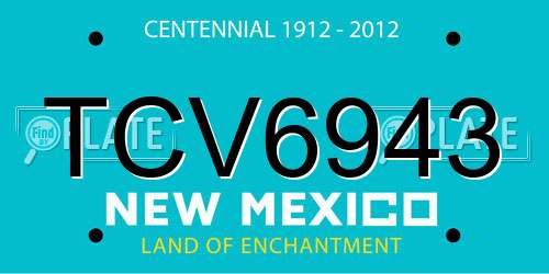 TCV6943 New Mexico License Plate