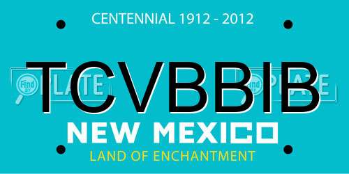 TCVBBIB New Mexico License Plate