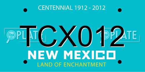 TCX012 New Mexico License Plate
