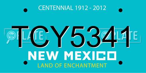 TCY5341 New Mexico License Plate