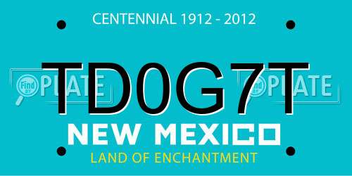 TD0G7T New Mexico License Plate