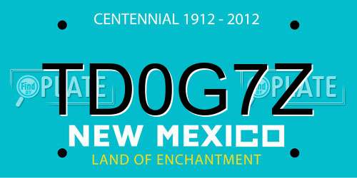 TD0G7Z New Mexico License Plate
