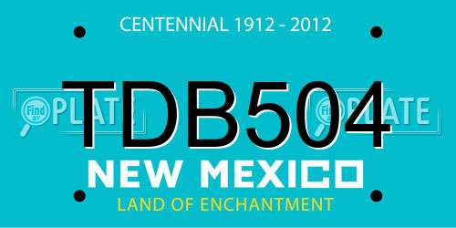 TDB504 New Mexico License Plate