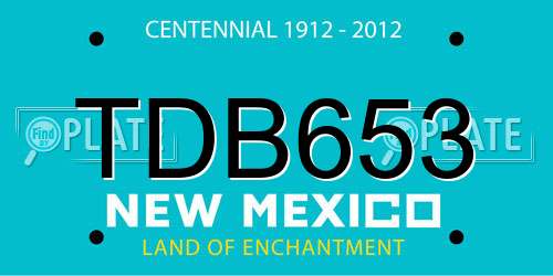 TDB653 New Mexico License Plate