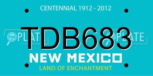 TDB683 New Mexico License Plate