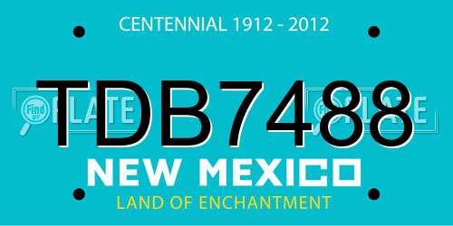 TDB7488 New Mexico License Plate