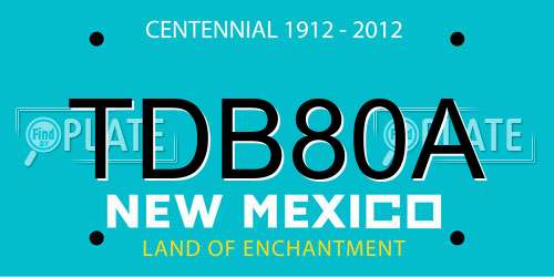 TDB80A New Mexico License Plate