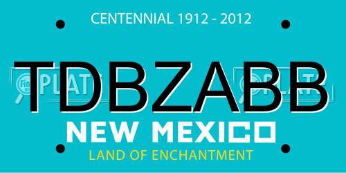 TDBZABB New Mexico License Plate