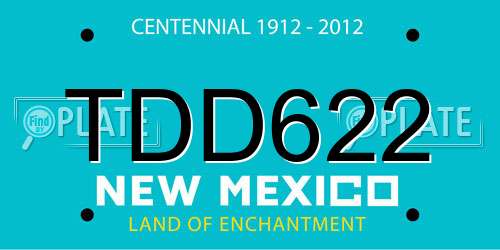 TDD622 New Mexico License Plate