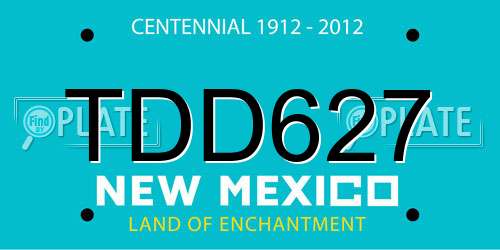 TDD627 New Mexico License Plate