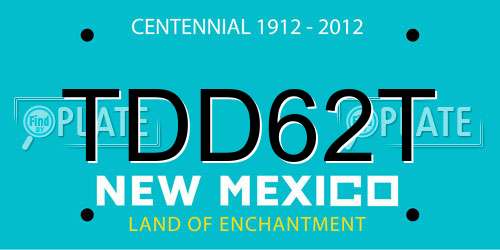 TDD62T New Mexico License Plate