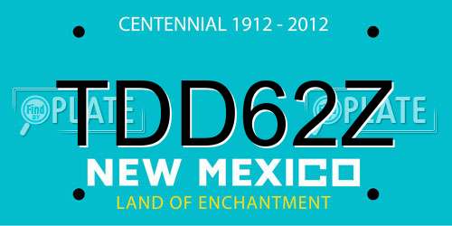 TDD62Z New Mexico License Plate