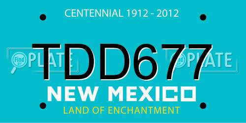 TDD677 New Mexico License Plate