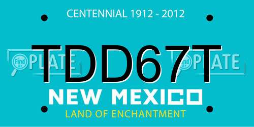 TDD67T New Mexico License Plate