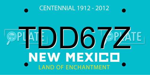 TDD67Z New Mexico License Plate