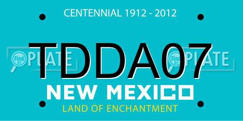 TDDA07 New Mexico License Plate