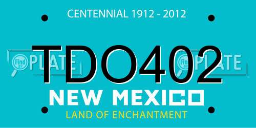 TDO402 New Mexico License Plate