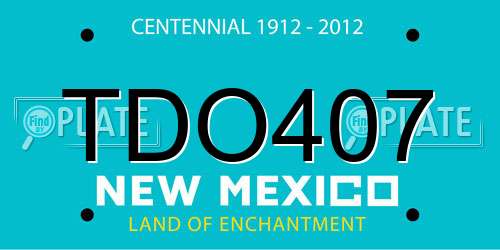 TDO407 New Mexico License Plate