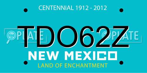 TDO62Z New Mexico License Plate