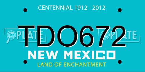 TDO672 New Mexico License Plate