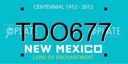 TDO677 New Mexico License Plate