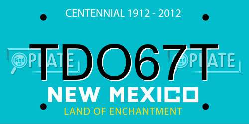 TDO67T New Mexico License Plate