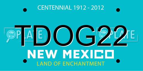 TDOG22 New Mexico License Plate