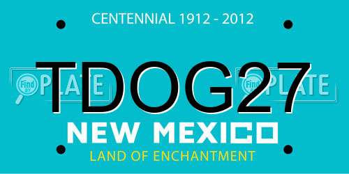 TDOG27 New Mexico License Plate