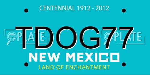 TDOG77 New Mexico License Plate