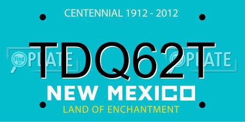TDQ62T New Mexico License Plate