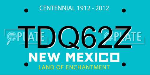 TDQ62Z New Mexico License Plate