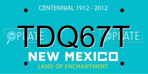 TDQ67T New Mexico License Plate