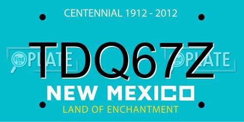 TDQ67Z New Mexico License Plate