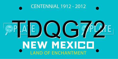 TDQG72 New Mexico License Plate
