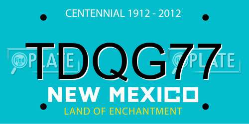 TDQG77 New Mexico License Plate