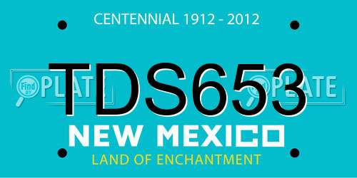 TDS653 New Mexico License Plate