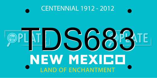 TDS683 New Mexico License Plate