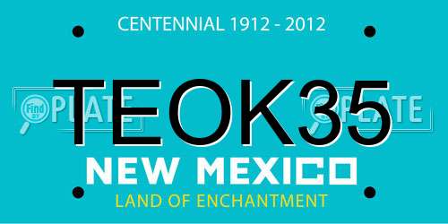 TEOK35 New Mexico License Plate