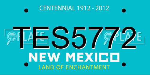 TES5772 New Mexico License Plate