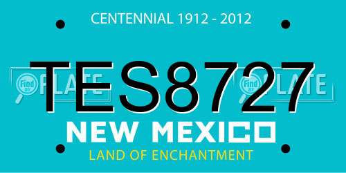 TES8727 New Mexico License Plate