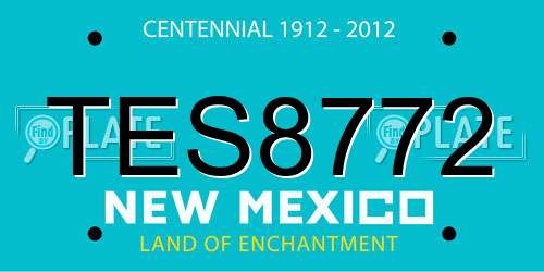 TES8772 New Mexico License Plate