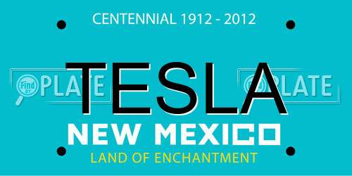 TESLA New Mexico License Plate