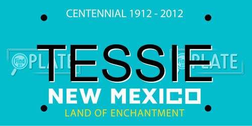 TESSIE New Mexico License Plate