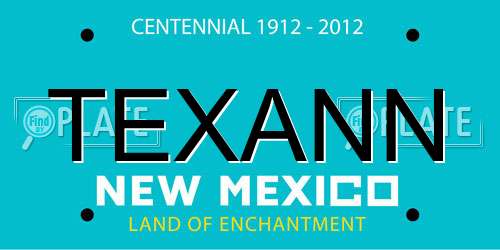 TEXANN New Mexico License Plate