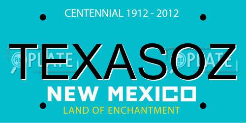 TEXASOZ New Mexico License Plate