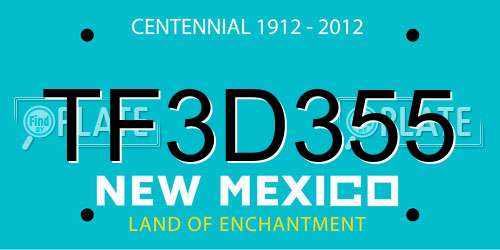 TF3D355 New Mexico License Plate