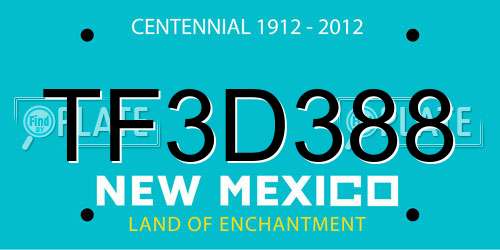 TF3D388 New Mexico License Plate