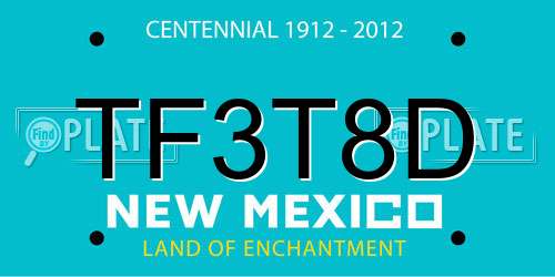 TF3T8D New Mexico License Plate