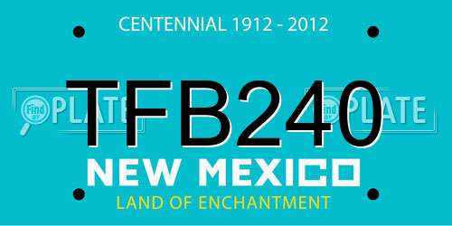 TFB240 New Mexico License Plate
